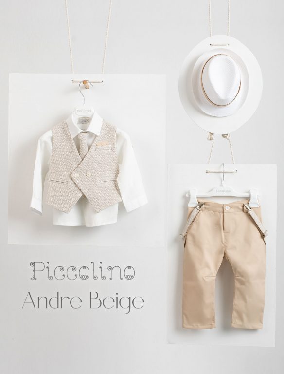 Βαπτιστικό κοστούμι Piccolino Andre σε χρώμα beige