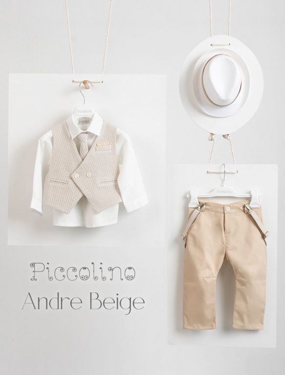 Piccolino Andre christening suit in beige color