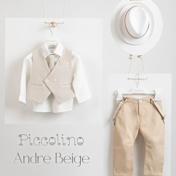 Βαπτιστικό κοστούμι Piccolino Andre σε χρώμα beige