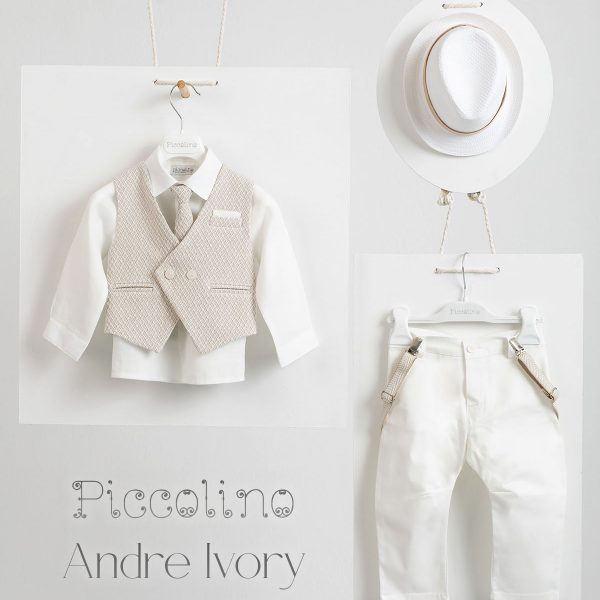 Christening suit Piccolino Andre in Ivory color