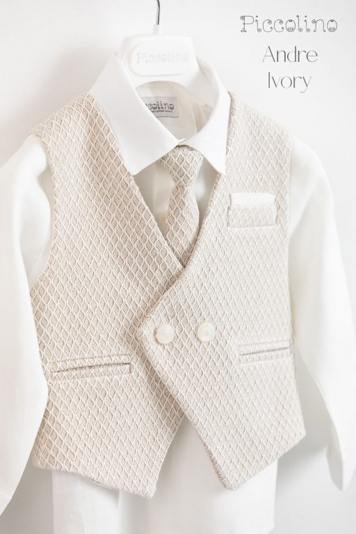 Christening suit Piccolino Andre in Ivory color
