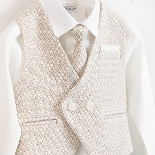 Piccolino Andre christening suit in beige color