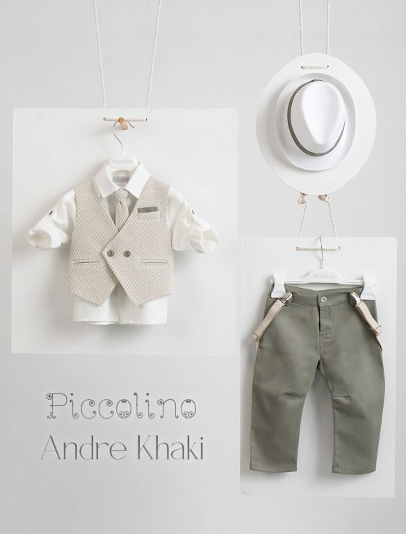 Βαπτιστικό κοστούμι Piccolino Andre σε χρώμα Khaki