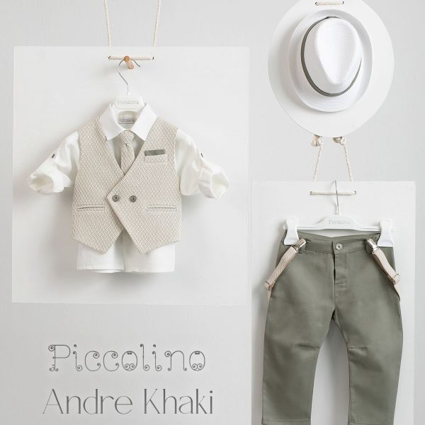 Βαπτιστικό κοστούμι Piccolino Andre σε χρώμα Khaki