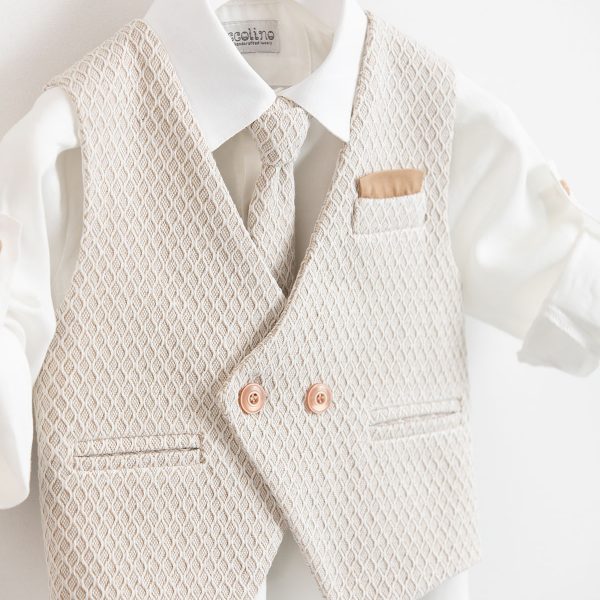 Piccolino Andre christening suit in Safari color