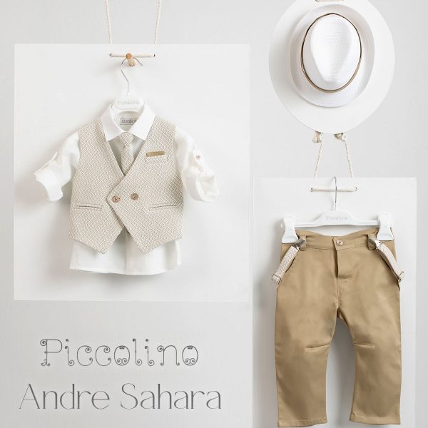 Piccolino Andre christening suit in Sahara color