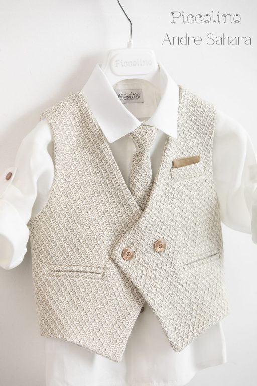 Piccolino Andre christening suit in Sahara color