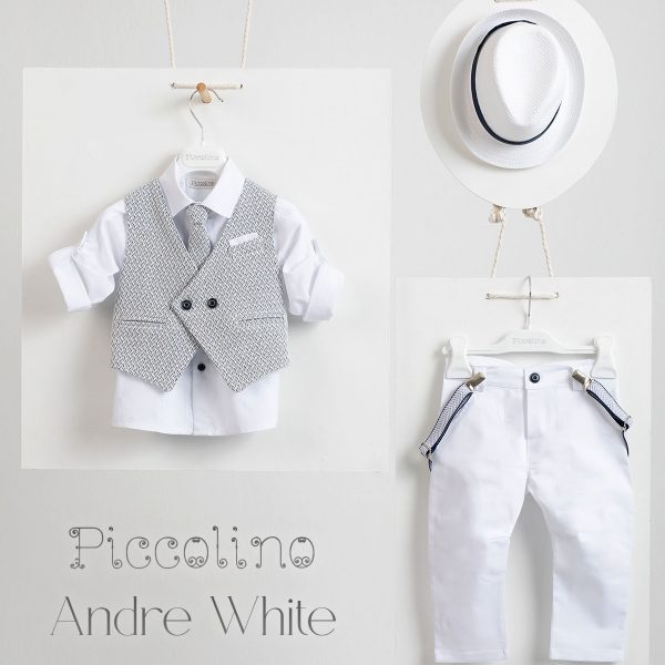 Christening suit Piccolino Andre in White color