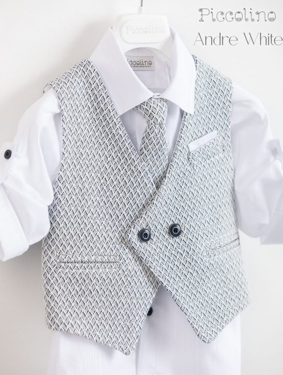 Christening suit Piccolino Andre in White color
