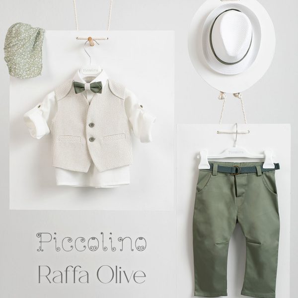 Christening suit Piccolino Raffa in Olive color