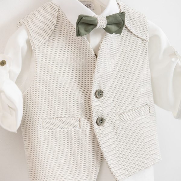 Christening suit Piccolino Raffa in Olive color