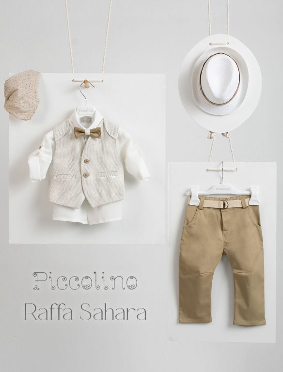Piccolino Raffa christening suit in sahara color