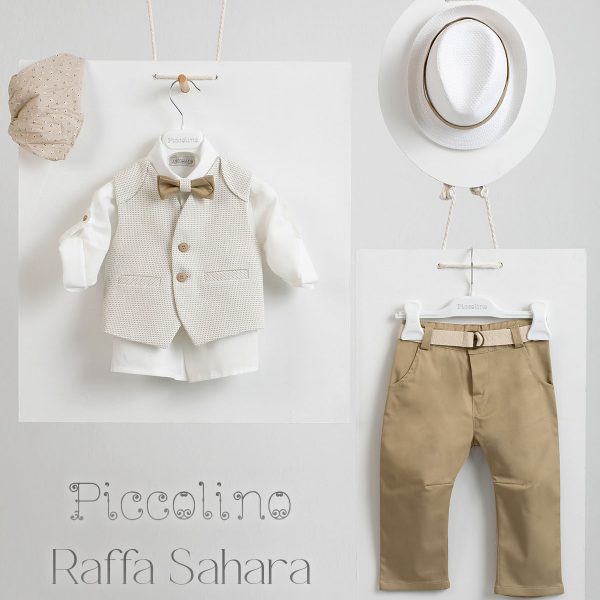Piccolino Raffa christening suit in sahara color
