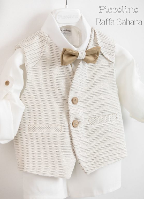 Piccolino Raffa christening suit in sahara color