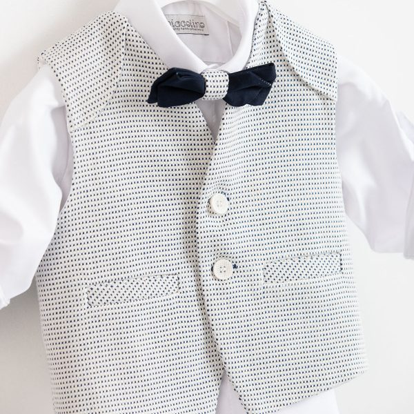 Christening suit Piccolino Raffa in White color