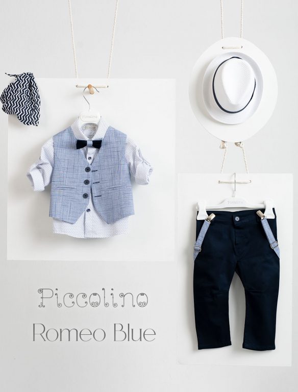 Βαπτιστικό κοστούμι Piccolino Romeo σε χρώμα blue
