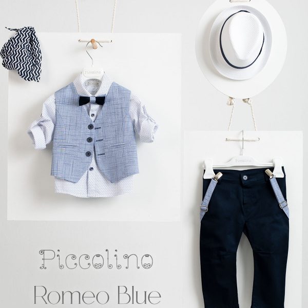 Βαπτιστικό κοστούμι Piccolino Romeo σε χρώμα blue