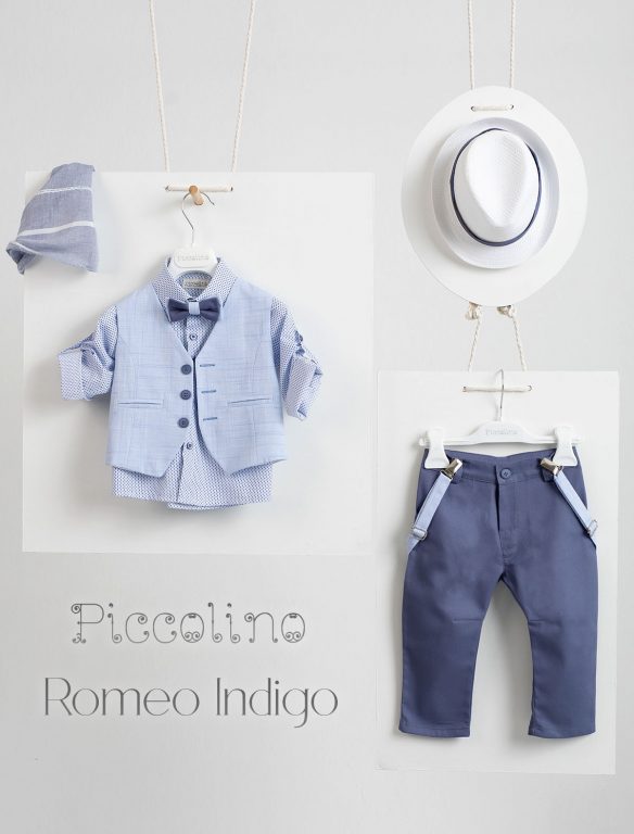 Christening suit Piccolino Romeo in Indigo color