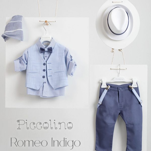 Christening suit Piccolino Romeo in Indigo color