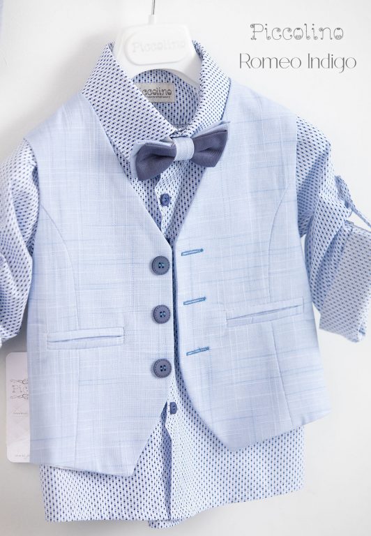 Christening suit Piccolino Romeo in Indigo color
