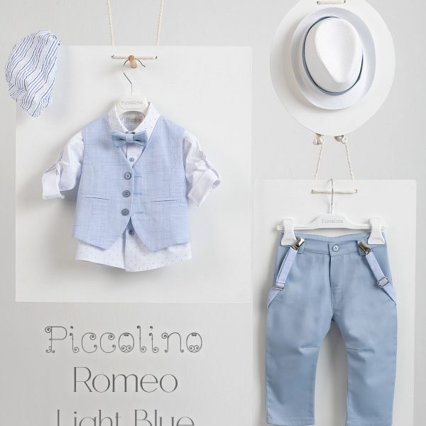 Christening suit Piccolino Romeo in Light Blue color
