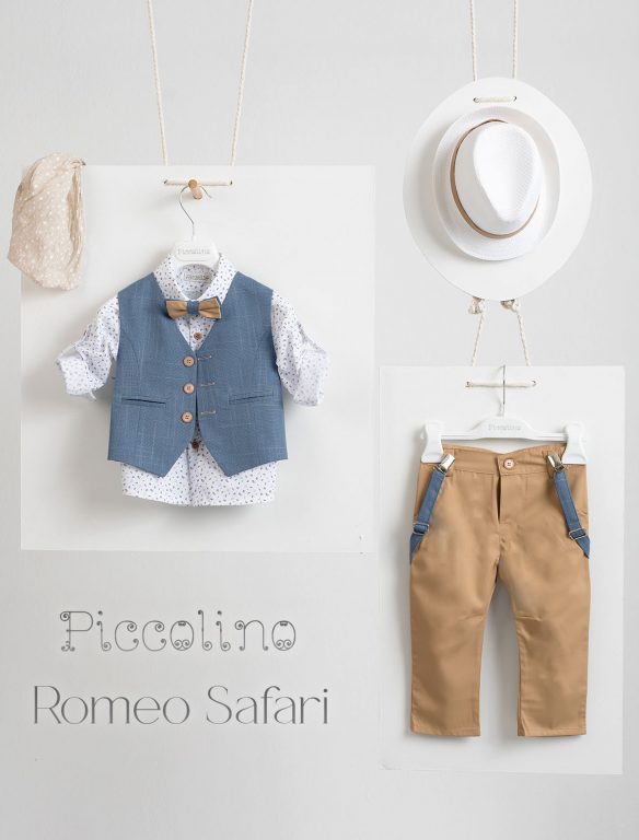 Piccolino Romeo christening suit in Safari color