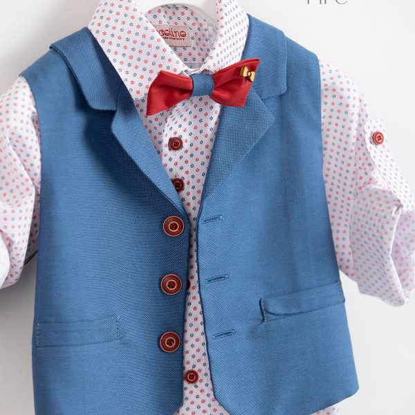 Christening suit Piccolino Dominique in Fire color