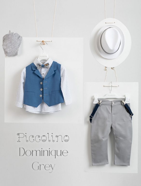 Piccolino Dominique christening suit in Gray color