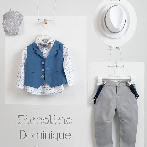 Piccolino Dominique christening suit in Gray color