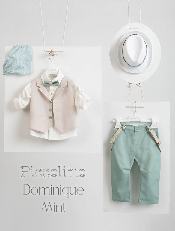 Piccolino Dominique christening suit in Mint color