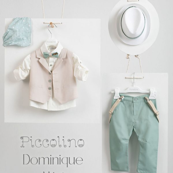 Piccolino Dominique christening suit in Mint color