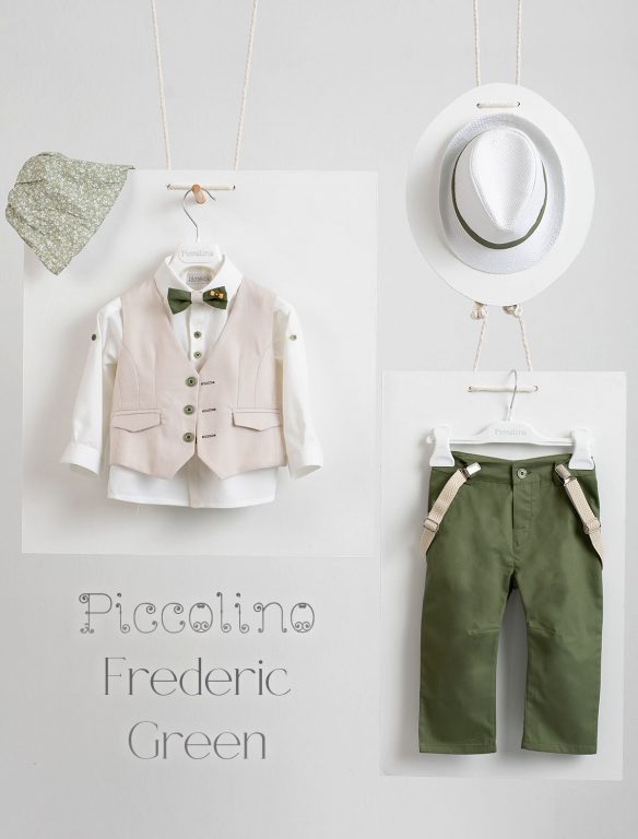 Christening suit Piccolino Frederic in color Green