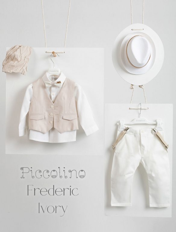 Christening suit Piccolino Frederic in Ivory color.