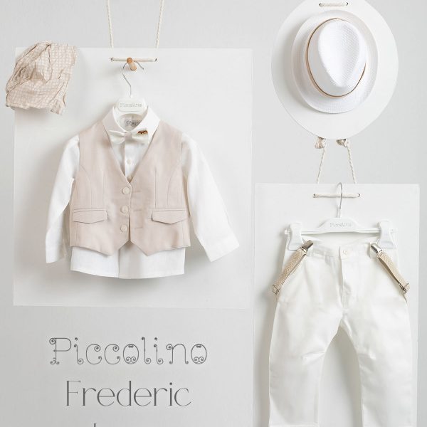 Christening suit Piccolino Frederic in Ivory color.