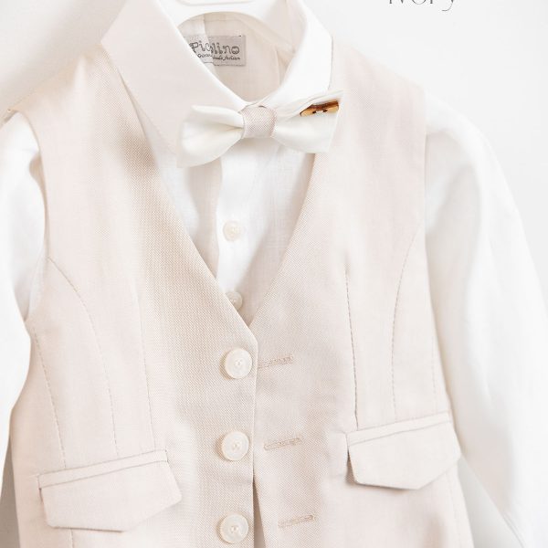 Christening suit Piccolino Frederic in Ivory color.