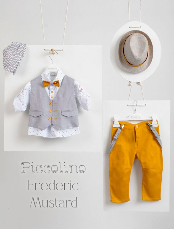 Christening suit Piccolino Frederic in Mustard color