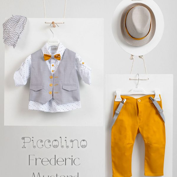 Christening suit Piccolino Frederic in Mustard color
