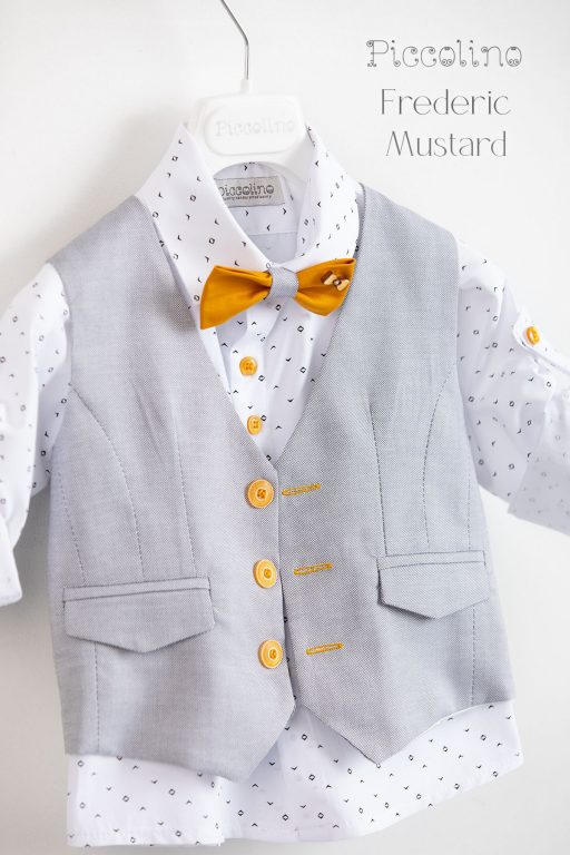 Christening suit Piccolino Frederic in Mustard color