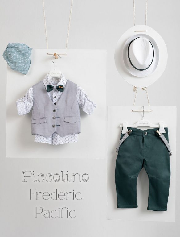 Christening suit Piccolino Frederic in Pacific color