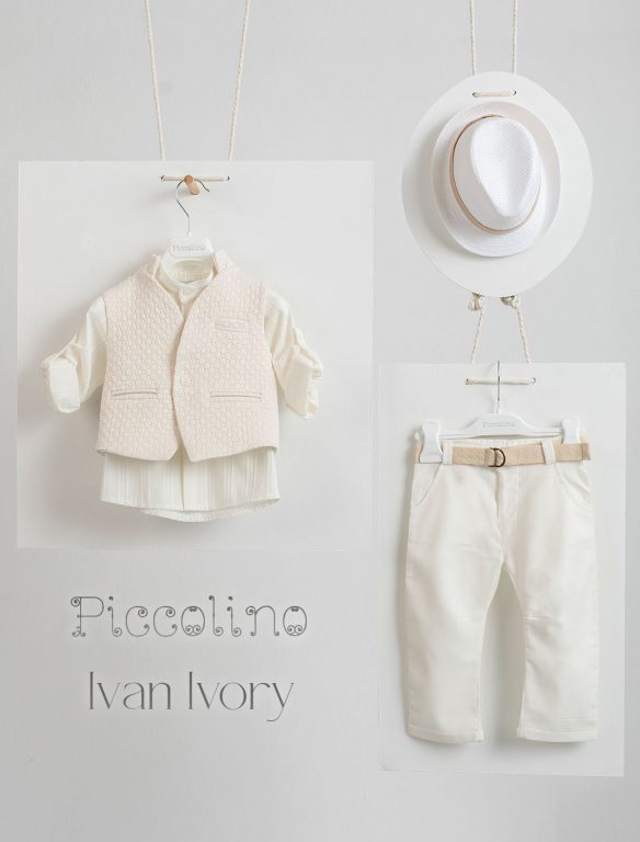 Piccolino Ivan christening suit in Ivory color