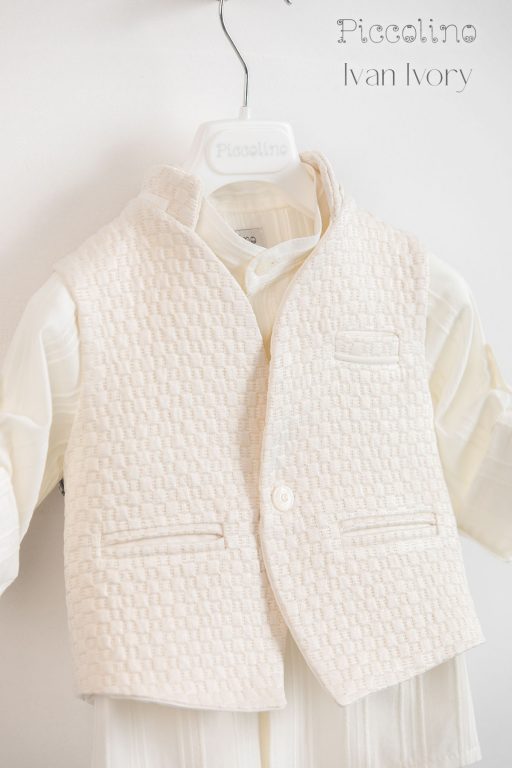 Piccolino Ivan christening suit in Ivory color