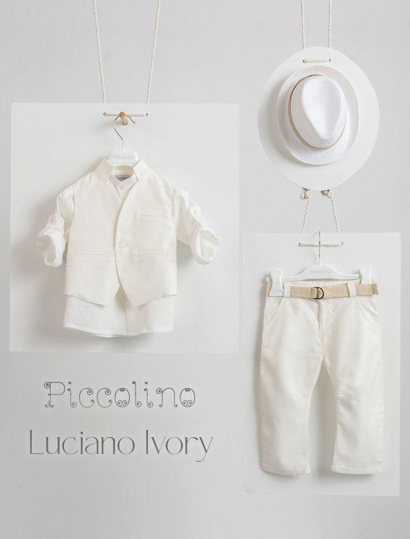 Piccolino Luciano christening suit in Ivory color