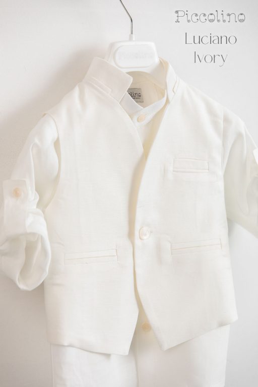 Piccolino Luciano christening suit in Ivory color