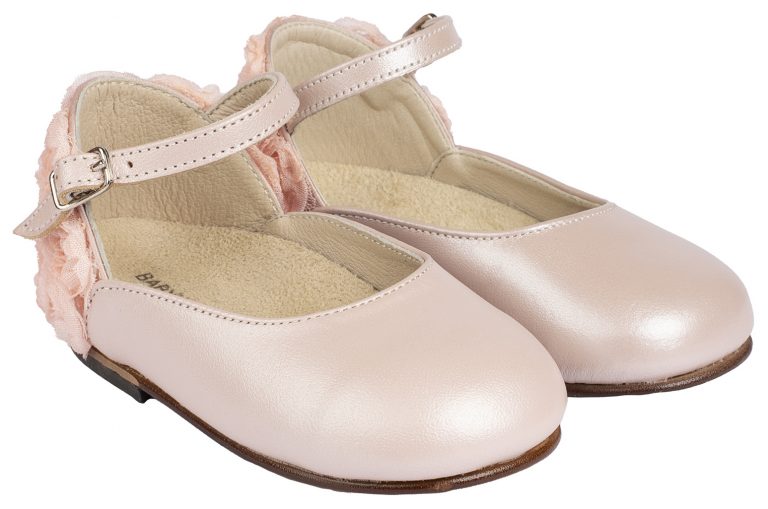 French Shoe with Decorated Heel from Flowers BW4503 Pink