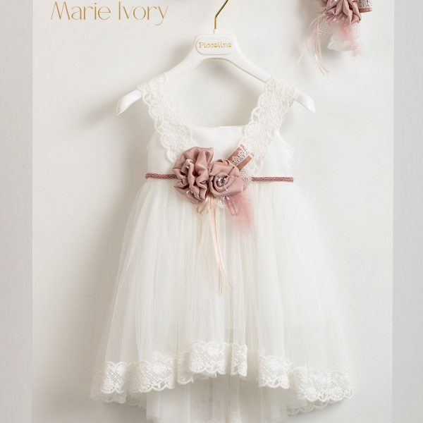 Christening dress Piccolino Marie ivory -puce