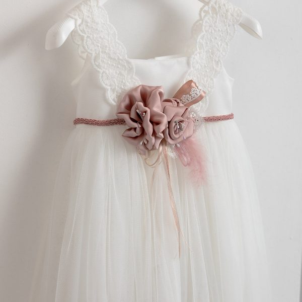 Christening dress Piccolino Marie ivory -puce