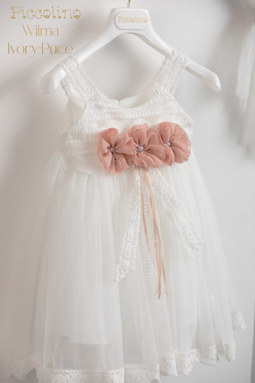Christening dress Piccolino Wilma Ivory-puce