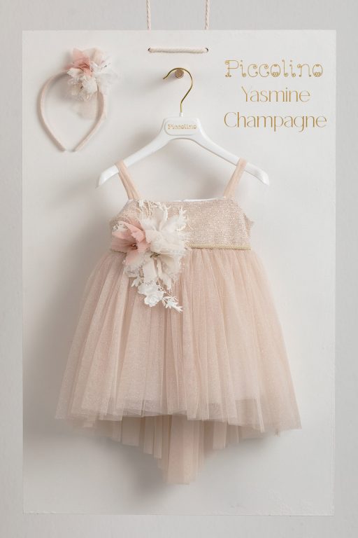 Piccolino Yasmine Champagne baptism dress