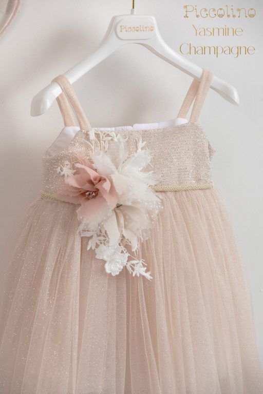 Piccolino Yasmine Champagne baptism dress