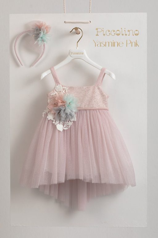 Piccolino Yasmine Pink christening dress